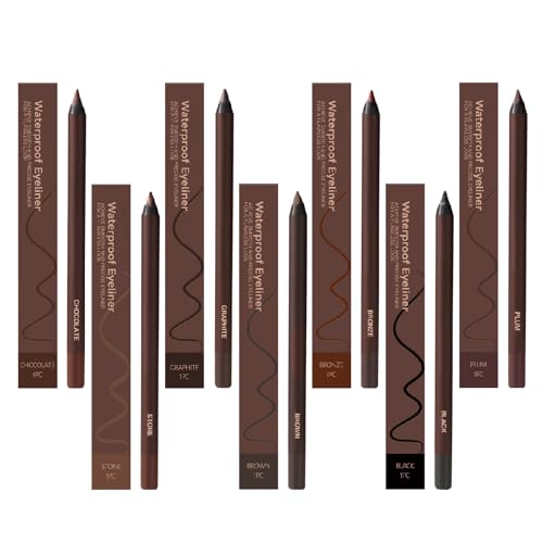 Wasserfestes Eyeliner-Stifte-Set (7 Farben), wischfeste und lang anhaltende Augen-Make-up-Stifte, ultra-cremige Formel für einen Eyeliner mit Flügeln, einfache Anwendung für Anfänger (Seven Colors) von Hengxuan