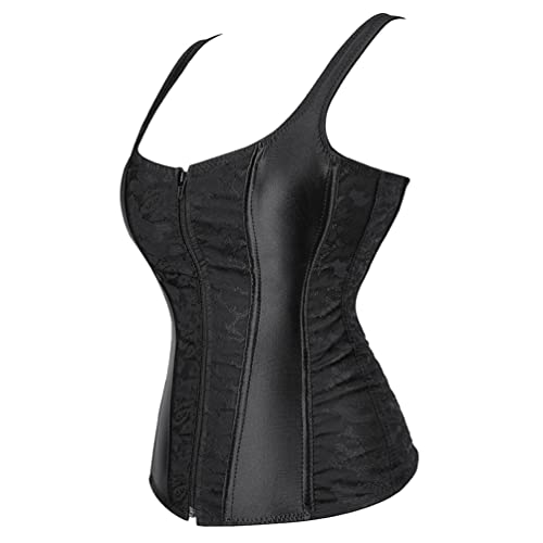Hengzhifeng Corsage Damen Karneval Party Korsage Korsett Top mit Trägern (EU 28-30,Schwarz) von Hengzhifeng