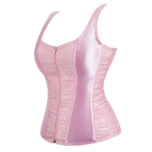 Hengzhifeng Corsage Damen Karneval Party Korsage Korsett Top mit Trägern (EU 36-38,Rosa) von Hengzhifeng