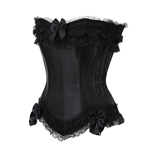 Hengzhifeng Corsage Damen Reissverschluss Korsage Karneval Party Korsett Top (EU 30-32,Schwarz) von Hengzhifeng