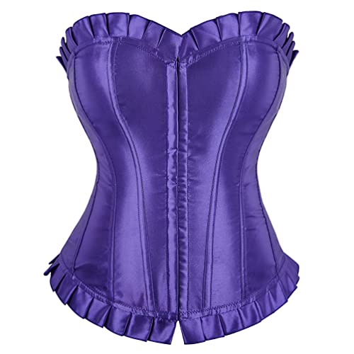 Hengzhifeng Corsage Damen Vollbrust Korsage Burlesque Korsett Top (EU 38-40,Lila) von Hengzhifeng