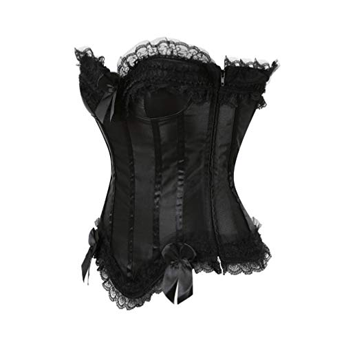 Hengzhifeng Corsage Gothic Damen Party Korsage Push Up Korsett Top (EU 30-32,Schwarz) von Hengzhifeng