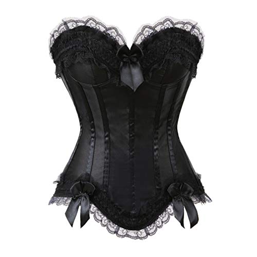 Hengzhifeng Corsage Gothic Damen Party Korsage Push Up Korsett Top (EU 34-36,Schwarz) von Hengzhifeng