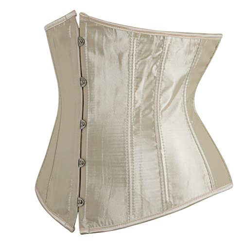 Hengzhifeng Corsage Klassische Unterbrust Damen Korsage Große Größen Korsett Top (EU 36-38,Beige) von Hengzhifeng