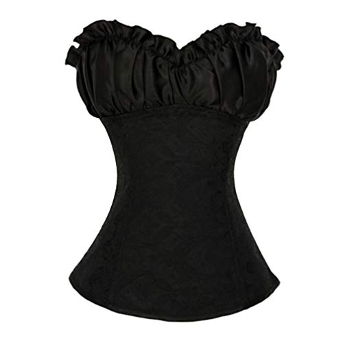 Hengzhifeng Damen Corsage mit Trägern Korsage Push Up Korsett Top (EU 38-40,Schwarz) von Hengzhifeng