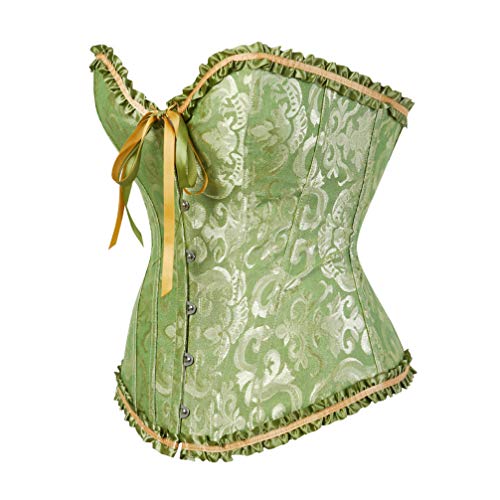 Hengzhifeng Klassische Corsage Damen Gothic Korsage Große Größen Korsett Top (EU 30-32,Grün) von Hengzhifeng