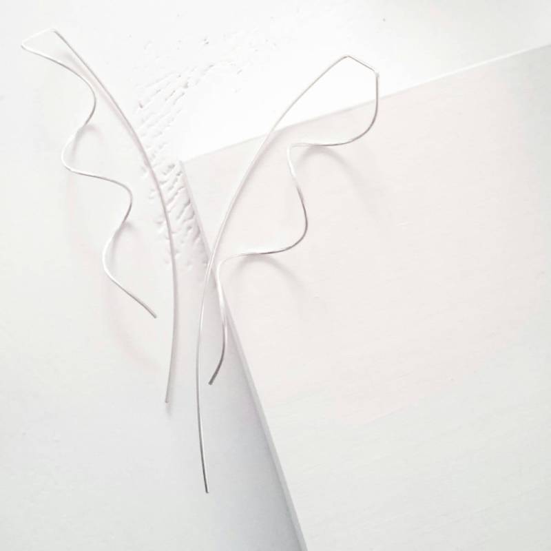 Extra Lange Lockige Ohrringe/Geschweiften Ohr Einfädler Silber Hochzeit Schmuck Zierliche Zarte Schwestern, Freundschaft Geschenk von Henju