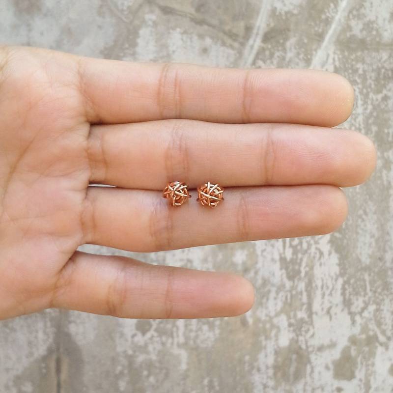 Kupfer Knoten Ohrringe/Ohrstecker Kleine Brautjungfer Geschenke Brautjungfern Hochzeitsgeschenk von Henju