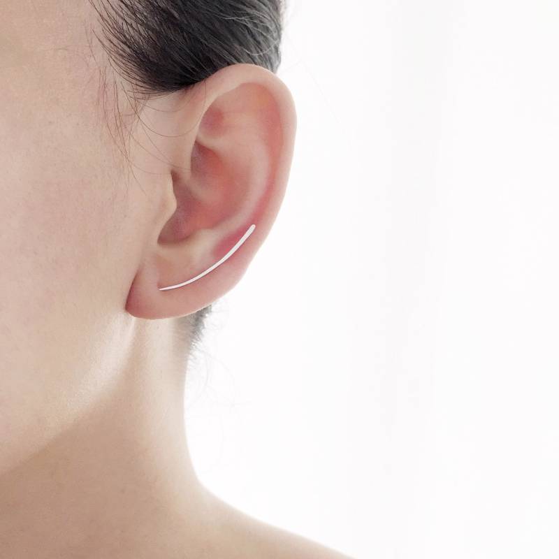 Silber Bar Ohr Bergsteiger/Manschette Ohrringe Gold Gefüllt Sterling Einfache Minimalistisch von Henju