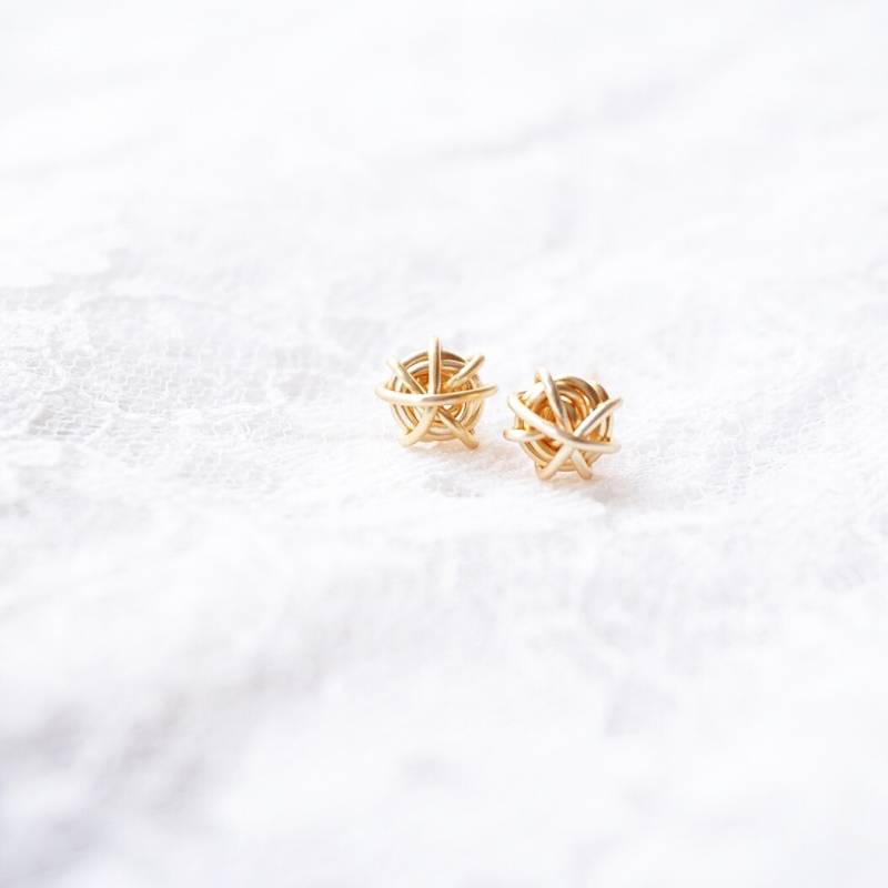 Tie The Knot Ohrringe/Brautjungfern Geschenke Geknüpfte Gold Knoten Schmuck Infinity von Henju