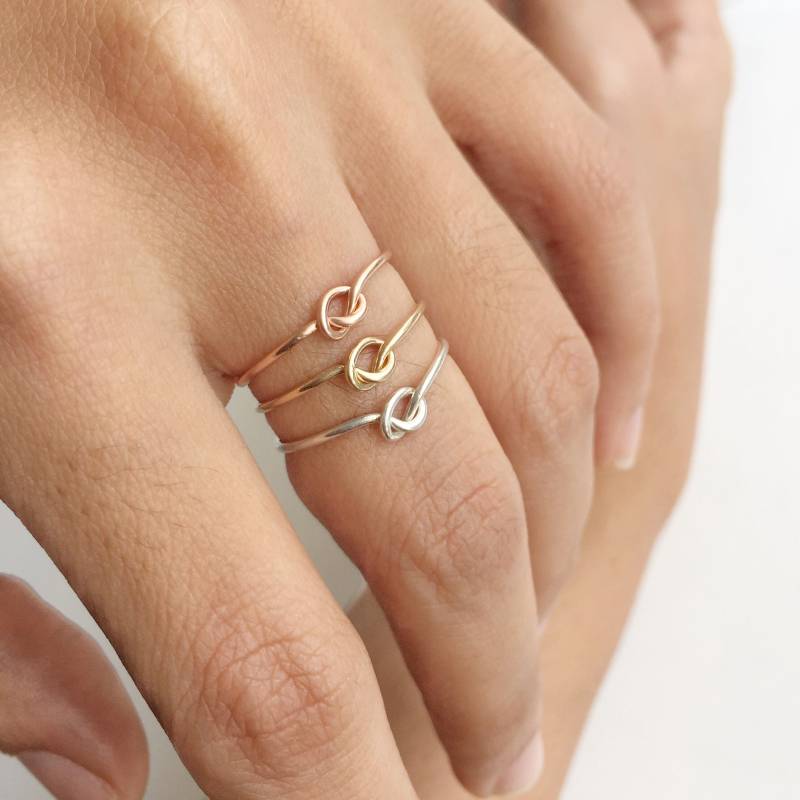 Tie The Knot Ring/Brautjungfern Geschenke Roségold Knotenring Schlichter Versprechensring Brautjungfer von Henju