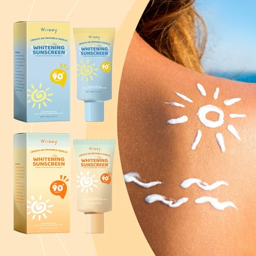 2 pcs Sonnencreme Kinder LSF 90+, Sonnencreme UV-Schutz für Empfindliche Kinderhaut, Leichte Textur ohne Mikroplastik, Nicht Fettend,Einfach Anzuwendend Sonnenschutz,für Reisen,Outdoor Sport von Henjunu