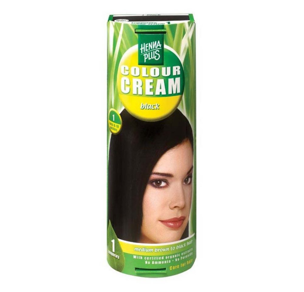 Henna Plus Haarfarbe Colour Cream - 1 Black 60ml von Henna Plus