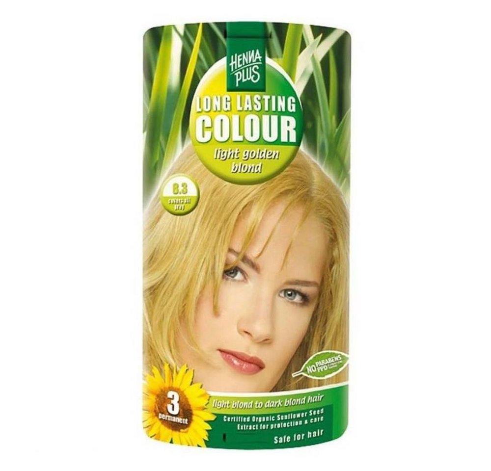 Henna Plus Haarfarbe Haarfarbe - 8.3 Light Golden Blond 100ml von Henna Plus