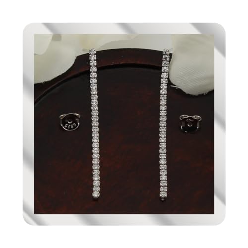 Lange Ohrringe mit Zirkonit. in 925 Sterling Silber und rhodiniert. Schmetterlingsverschluss. PD2314066R Lange Ohrringe mit Zirkonit. in 925 Sterling Silber und rhodiniert. Schmetterlingsverschluss. PD2314066R von Henor