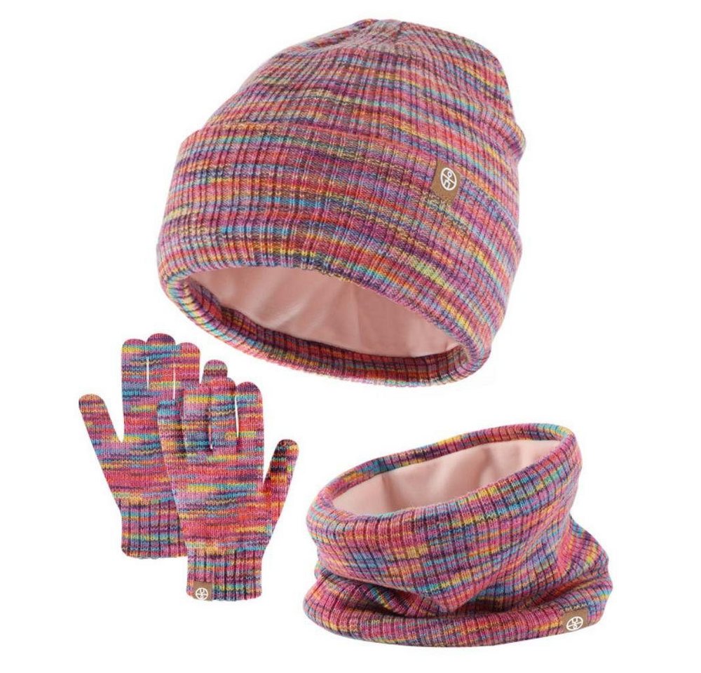 Henreal Mütze & Schal 3in1 Kinder Wintermütze Schal Handschuhe Set (3-tlg., Winterhandschuh) Warmer dreiteiliger Outdoor-Anzug von Henreal