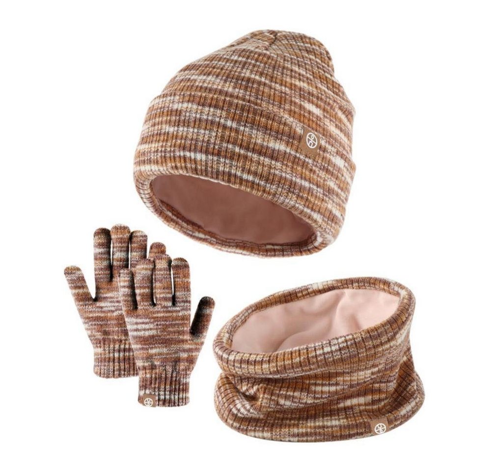 Henreal Mütze & Schal 3in1 Kinder Wintermütze Schal Handschuhe Set (3-tlg., Winterhandschuh) Warmer dreiteiliger Outdoor-Anzug von Henreal