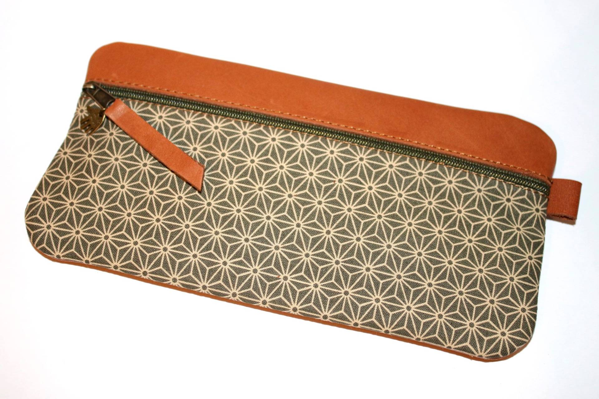 Elegantes Federmäppchen Japanisch Leder & Stoff von HenrietteClaire