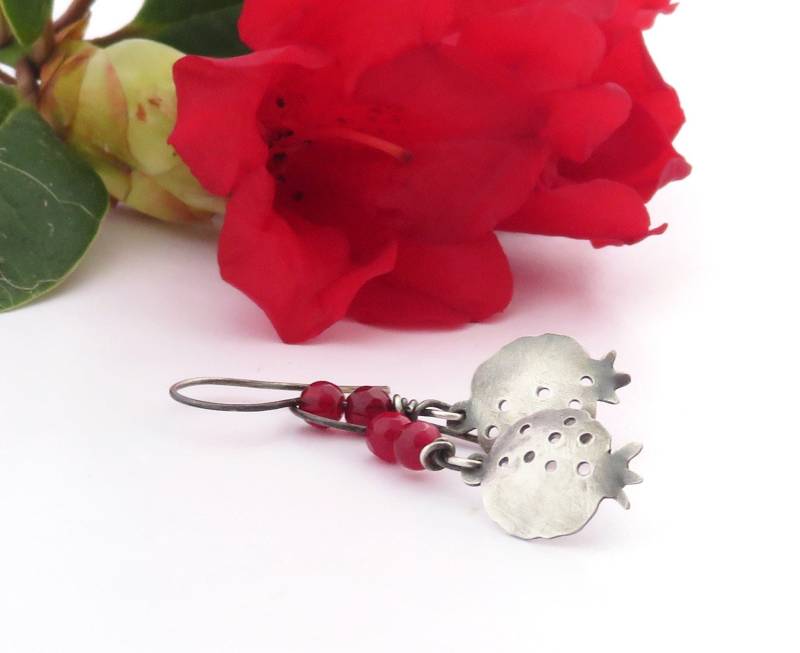 Silber Und Achat Granatapfel Ohrringe Geschenk Cadeau Sieraden Oorbellen Silber Und Achat Granatapfel Ohrringe Geschenk Cadeau Sieraden Oorbellen von HenrietteWhite