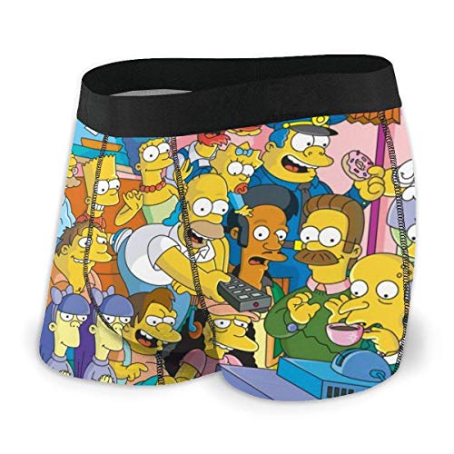 Henrnt Simpsons Herren Boxershorts Mikrofaser Soft Stretch Boxershorts Multipack Custom Made Anime Gr. L, Schwarz von Henrnt