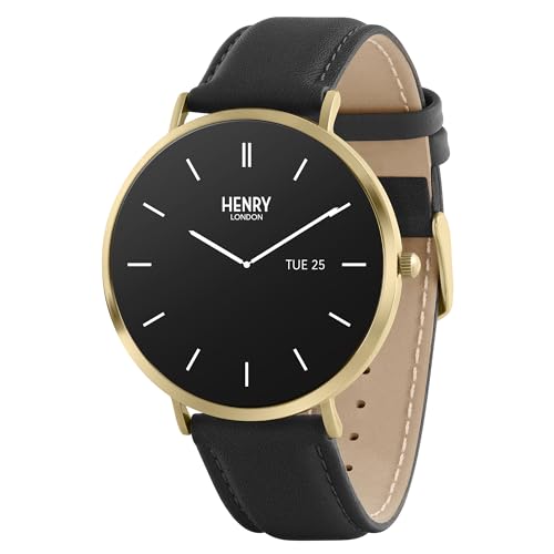 Henry London Herren Digital Quarz Uhr mit Leder Armband HLS65-0008 von Henry London