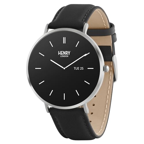 Henry London Herren Digital Quarz Uhr mit Leder Armband HLS65-0009 von Henry London