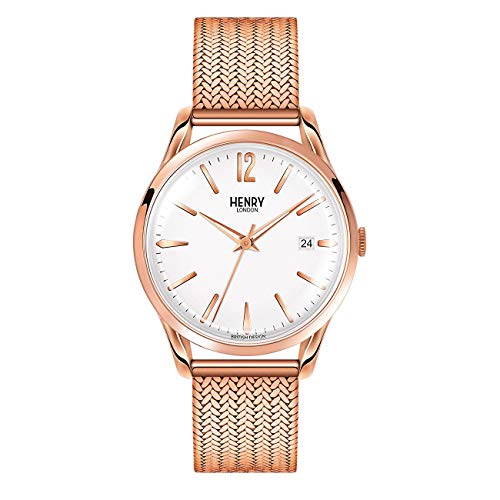 Henry London Unisex Analog Quarz Uhr mit Edelstahl Armband HL39-M-0026 von Henry London
