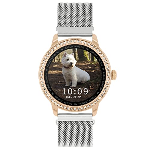 RADLEY Damen Series 7 Smart Watch RYS07-4005 Silber Mesh Stone Set, Silber, Armband von Henry London