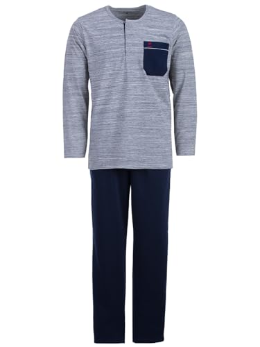 Henry Terre Herren Kuscheliger Hausanzug Langarm - Unifarben Set Baumwollmix M - 2XL, Farbe:Navy, Größe:M von Henry Terre