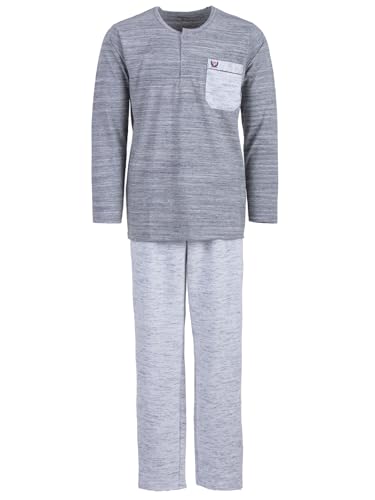 Henry Terre Herren Kuscheliger Hausanzug Langarm - Unifarben Set Baumwollmix M - 2XL, Farbe:hellgrau, Größe:M von Henry Terre
