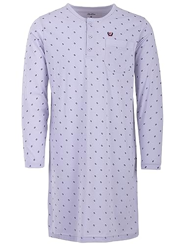 Henry Terre Herren Nachthemd 1/1 Arm Schlafshirt Pyjamaoberteil Größe M-3XL, Farbe:Grau, Größe:L von Henry Terre