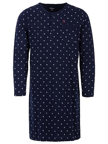 Henry Terre Herren Nachthemd 1/1 Arm Schlafshirt Pyjamaoberteil Größe M-3XL, Farbe:Navy, Größe:XXL von Henry Terre