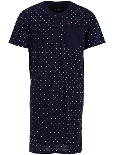 Henry Terre Nachthemd Herren Kurzarm Brusttasche Rundhals Knopfleiste M-XXL Schlafshirt, Farbe:Navy, Größe:M Henry Terre Nachthemd Herren Kurzarm Brusttasche Rundhals Knopfleiste M-XXL Schlafshirt, Farbe:Navy, Größe:M von Henry Terre