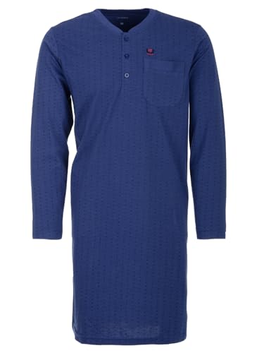 Henry Terre Herren Nachthemd Langarm Größe M-3XL Schlafshirt Pyjamaoberteil Punkte, Farbe:Blau, Größe:XXL von Henry Terre