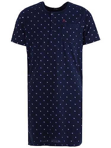 Henry Terre Herren Nachthemd kurzärmelig Sommer Schlafshirt Pyjamaoberteil Größe M-3XL, Farbe:Navy, Größe:L von Henry Terre