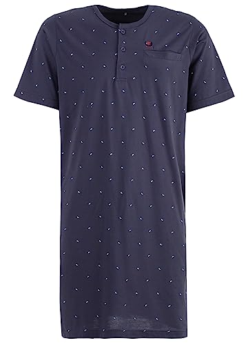 Henry Terre Herren Nachthemd kurzam Schlafshirt Sommer Schlafshirt Größe M-3XL, Farbe:Grau, Größe:M von Henry Terre