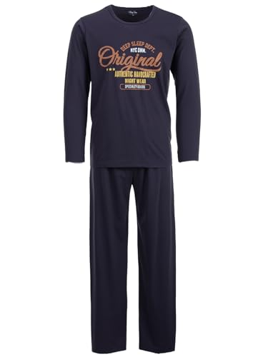 Henry Terre Herren Pyjama Set 2 TLG. Original Authentic Nightwear Langarm Schlafanzug Baumwolle, Farbe:Anthrazit, Größe:XXL von Henry Terre
