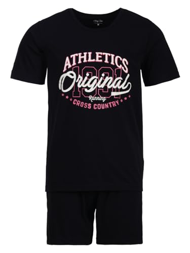 Henry Terre Herren Pyjama Shorty Athletics Original Schlafanzug M-5XL Baumwolle, Farbe:schwarz, Größe:L von Henry Terre