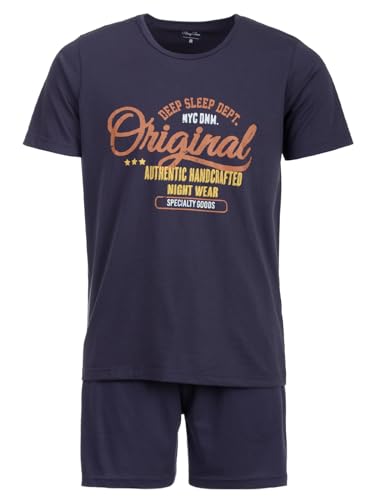 Henry Terre Herren Pyjama Set 2 TLG. Shorty Original Authentic Nightwear Übergröße Baumwolle, Farbe:Anthrazit, Größe:XXL von Henry Terre