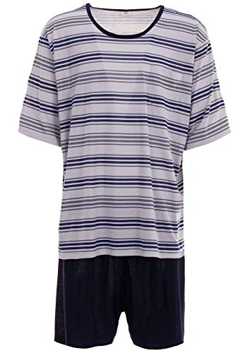 Henry Terre Herren Pyjama Set 2 TLG. Shorty Übergröße 3XL - 5XL Schlafanzug Plus Size, Farbe:grau, Größe:3XL von Henry Terre