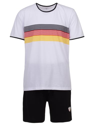 Henry Terre Herren T-Shirt EM Fan Set Deutschland Flagge 2 TLG. Trikot mit Short M-3XL, Farbe:weiß, Größe:M von Henry Terre
