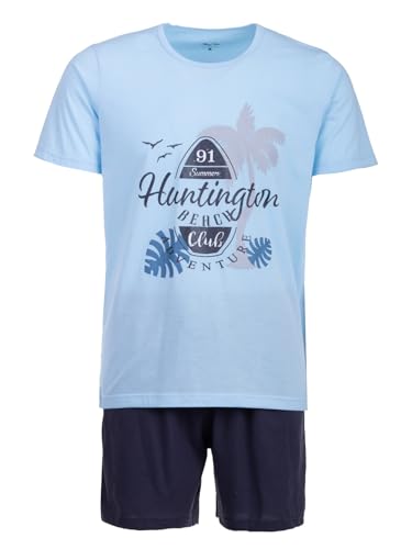 Henry Terre Herren Pyjama Shorty Beach Set M-5XL Baumwolle, Farbe:hellblau, Größe:4XL von Henry Terre
