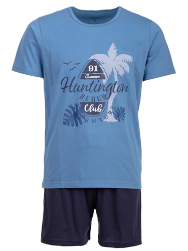 Henry Terre Herren Pyjama Shorty Beach Set M-5XL Baumwolle, Farbe:blau, Größe:L von Henry Terre