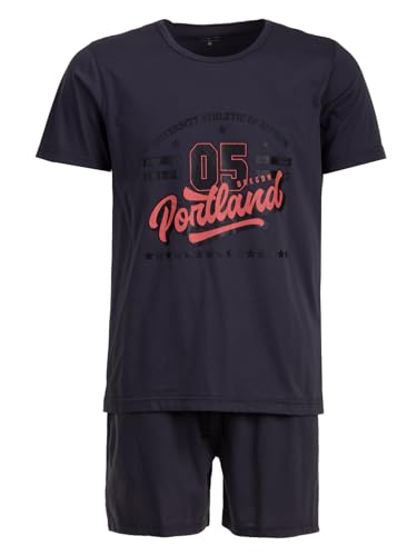 Henry Terre Herren Pyjama Shorty Oregon Portland Set M-5XL Baumwolle, Farbe:anthrazit, Größe:3XL von Henry Terre