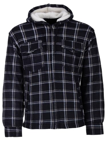 Henry Terre Holzfällerjacke Herren Hemdjacke Kapuze Arbeitsjacke Hemd Flanell Thermojacke Jacke Kariert Gefüttert M-3XL, Farbe:navy, Größe:L Henry Terre Holzfällerjacke Herren Hemdjacke Kapuze Arbeitsjacke Hemd Flanell Thermojacke Jacke Kariert Gefüttert M-3XL, Farbe:navy, Größe:L von Henry Terre