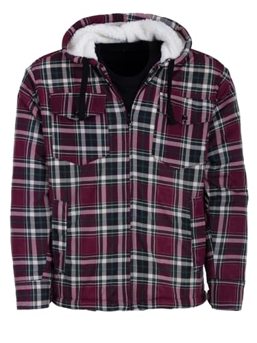 Henry Terre Holzfällerjacke Herren Hemdjacke Kapuze Arbeitsjacke Hemd Flanell Thermojacke Jacke Kariert Gefüttert M-3XL, Farbe:grün, Größe:3XL von Henry Terre