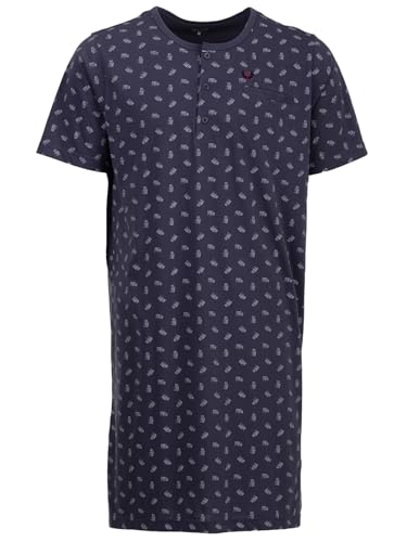 Henry Terre Nachthemd Herren Kurzarm Brush Brusttasche Knopfleiste Größe M-3XL, Farbe:anthrazit, Größe:L von Henry Terre