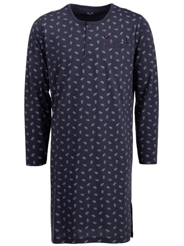 Henry Terre Nachthemd Herren Langarm Brush Brusttasche Knopfleiste Größe M-3XL, Farbe:anthrazit, Größe:M von Henry Terre