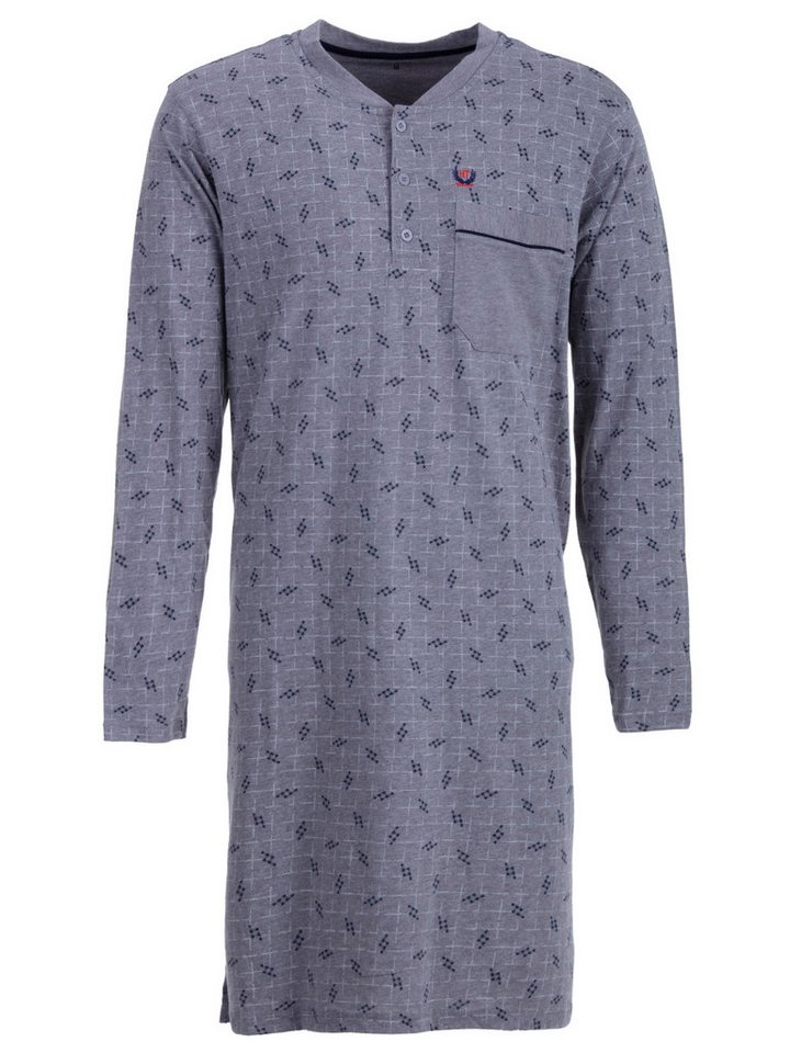 Henry Terre Nachthemd Nachthemd Langarm - Argyle Style von Henry Terre