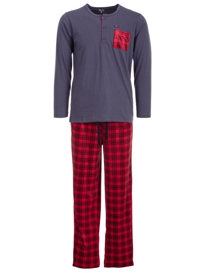 Henry Terre Pyjama Pyjama Set Langarm - Carlo mit Velour von Henry Terre